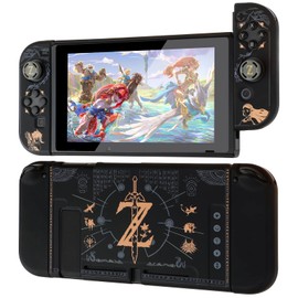 Dockable Protective Case Compatible with Switch, Hard Shell Case cover for Switch and Joy-Con Controllers with 4 Thumb Grips,Zelda Switch Carrying Case (The Legend of zelda)