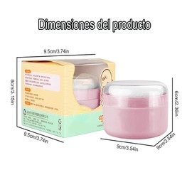 Contenedor de polvo del cuerpo: frasco de almacenamiento polvo suelto, caja talco recargable, caja portátil, recipiente soporte con bocanada, ideal para ta (rosa)