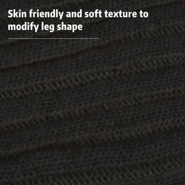 FGen Winter Leg Warmers, Warm Leg Warmers for Women, Warm Leg Warmers, Knitted, High Footless Knee Socks, Ankle Warmers, Soft, Flexible, for Winter When It's Cold, black