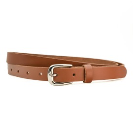Ab-BELT & BAG HRS-03 Women's Leather Belt, Jeans Leather Belt, 2 cm, Cognac