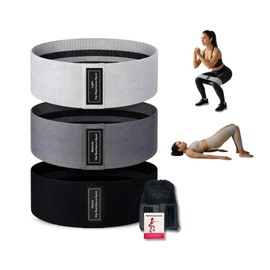 Resistance Bands for Legs & Glutes – Fabric Booty Bands Set of 3, Non Slip Hip Exercise Loops with Carry Bag – Workout Bands for Women & Men, Home Fitness
