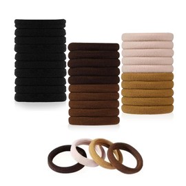 ILamourCar ILamourCar Hair Bands For Women, 50 Pack Soft Hair Ties No Damage, Seamless Hairbands for Thick Curly Hair, Ponytail Holders Hair Accessories for Women (Natural Colour)