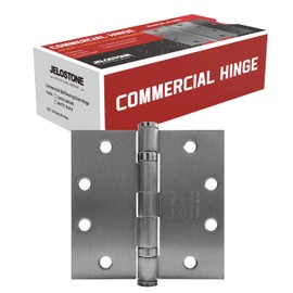 JELOSTONE 3 Pack - Commercial Grade Ball Bearing Door Hinge 4-1/2 x 4-1/2, UL Listed & 3 Hour Fire Rated, Full Mortise, JS-5BB2 (Satin Chrome)