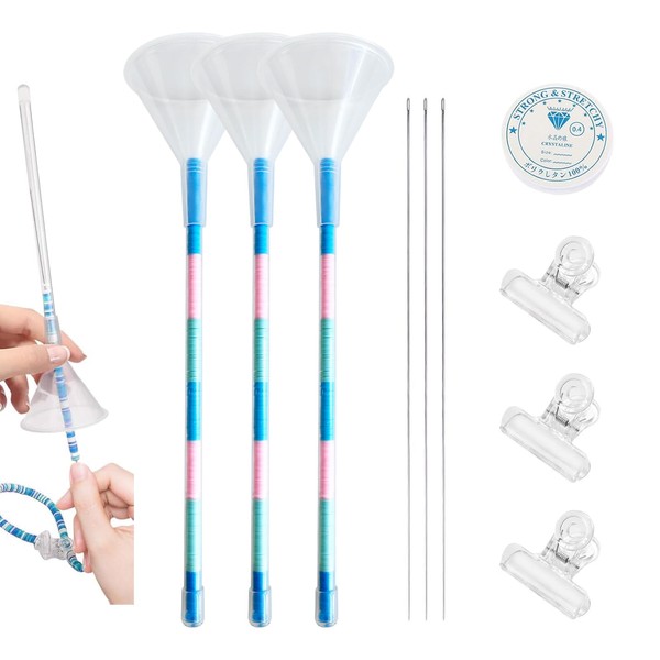 UYIAIEMOM Beading Funnel,3 Pcs Clay Beads Bracelet Making Kit Beading