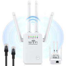 Xkimos WiFi Extender Signal Booster, Network Repeaters Provides a Strong Network Signal with 3 Access Methods, WiFi Range Extender Repeater, Easy to Operate and Set Up, Alexa Compatible(AU Plug)