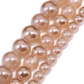 Xilitata Natural Brown Phoenix Stone Beads Polished Round Smooth Loose Stone Beads for DIY Jewelry Making, 6 mm (About 60 pcs), About 15 Inches 1 Strand