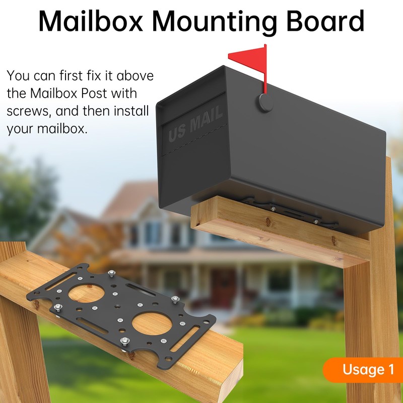 Mailbox Mounting Bracket, Plate for Post Mount Mailboxes, Compatible with