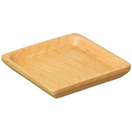 Alphax 902423 Small Plate, Wood Grain, 2.4 x 2.4 x 0.4 inches (6 x 6 x 1 cm), Beech, Komame Plate, Square