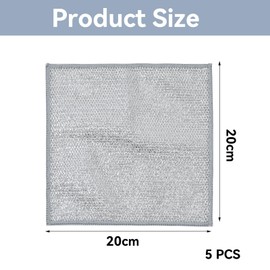 BHSTTNIXP Silver Cleaning Cloth,Non-scratch Scrubbing Wire Dishwashing Rags,Wire Cleaning Cloths,Steel Wool Scrubber for Kitchen