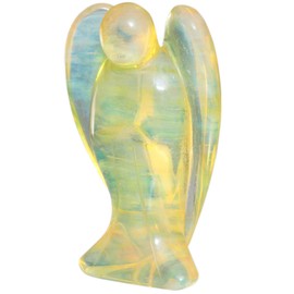 SUNYIK Buff Guardian Anagel Statues,Hand Carved Pocket Stone,Figurine,Sculpture,Sphere 4"