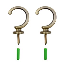 AMONENZ Pack of 2 Curtain Tiebacks Hooks, Tiebacks for Curtains, Zinc Alloy Curtain Holdbacks Hooks, with 2 Expansion Screw Tubes, for Home, Office, Hotel, Window