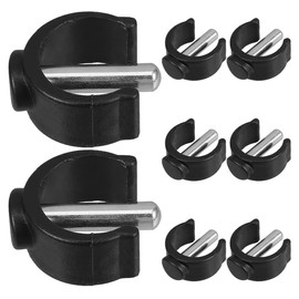 Operitacx 8 Stück Toilettensitz Befestigungsset Teilig für Rohrdurchmesser Adjustable Tube Pin Locks für Toilettenstühle Badezimmerbänke und Duschstühle Schwarz Rutschfester Enden