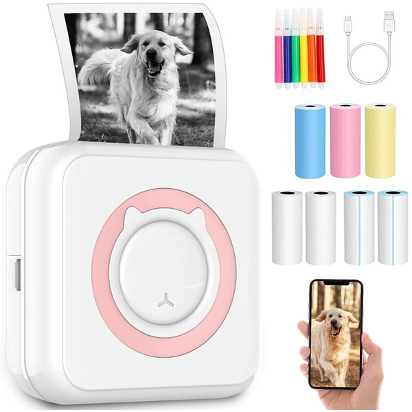 Carseatty Carseatty Mini Sticker Printer, Wireless Sticker Printer Bluetooth Pocket