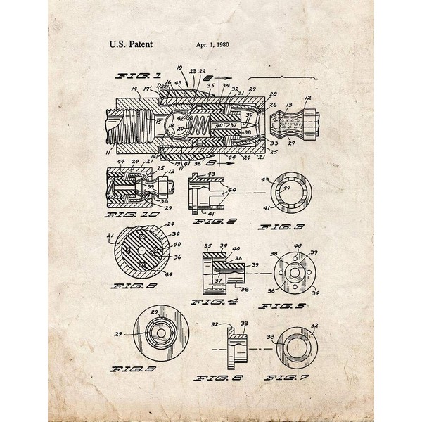 Coupler For Grease Guns Patent Print Old Look (20" x
