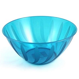 Maryland Caribbean Blue Plastic Large Bowl (164 oz.) 1 Pc. - Chic Swirls Design, Perfect for Dinner Parties, Events, Gatherings, Everyday Use, Appetizers, & Desserts