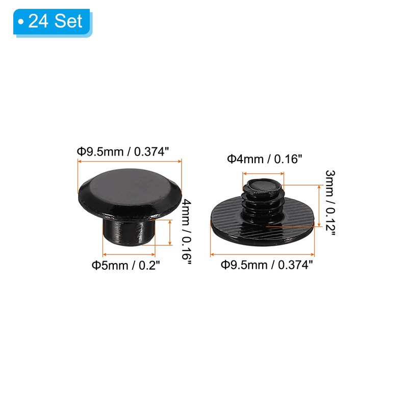 PATIKIL 24 Sets Chicago Screws, 25mm L Chicago Screws Phillips