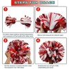Lovecheer 2PCS Cheerleading Pom Poms Metallic Red and White Plastic