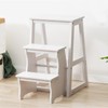 ILWorkTLs 3 Tier Folding Step Stool,Wooden Library Ladder Stool,Multifunctional Step