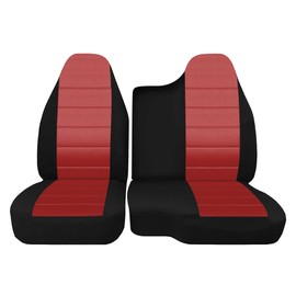 runfider Oxford Cloth Seat Covers for Ford Ranger 1998-2003, Fits 60-40 Bench Highback Seat, Waterproof & Durable Truck Pickup Seat Protectors-red