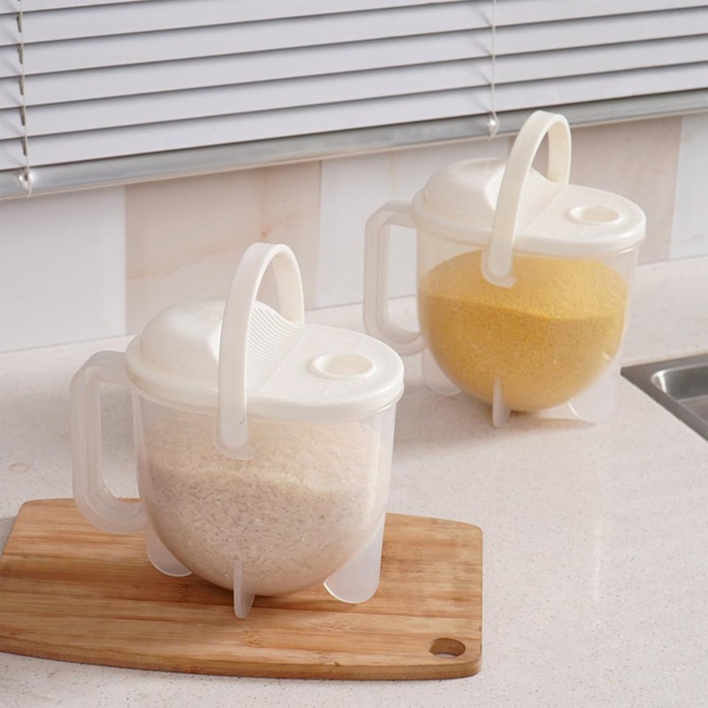 Rice Washer Strainer Bowl with Top Drainer, Microporous Small Colander