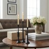 Denique Iron Taper Candle Holder Set of 3, Black Candlestick