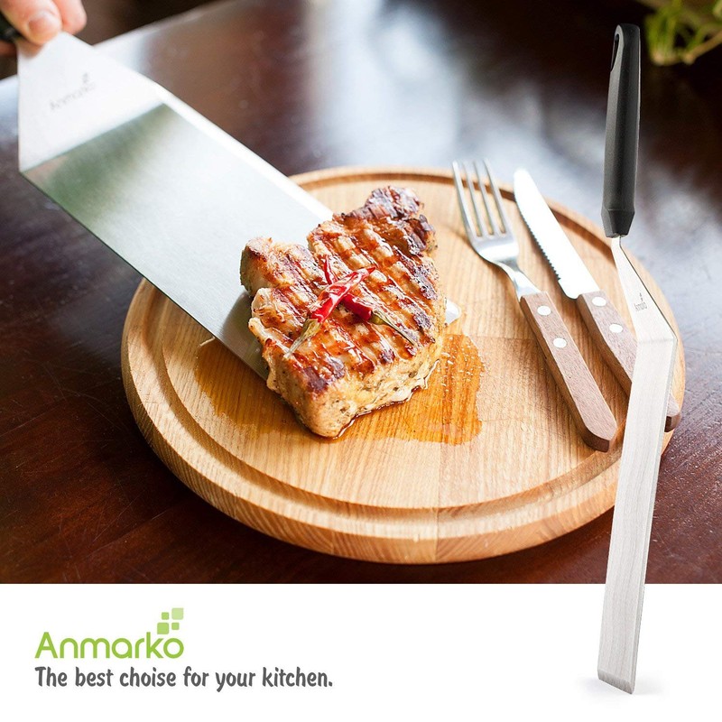 Griddle Spatula Set - Stainless Steel Metal Spatula and Griddle