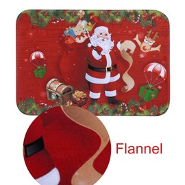 IBLUELOVER 40x60CM Christmas Welcome Door Mat Flannel Abosrbent Santa Claus Bath Rug Non Slip Indoor Outdoor Entrance Area Rug for Living Room Bedroom Hallway Kitchen Rugs Home Decor