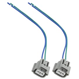 Aynaxcol 2 Pcs Turn Light Signal Harness Cable Connector Pigtail, 2 Pin Female Connector Wiring Socket, Replacement for Toyota 4Runner 1999-2010 Tacoma 1995-2022, Replace 90980-11019 (Front)