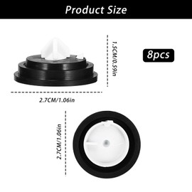 Diaphragm Washer for Siamp, Set of 8 Siamp-Compatible Spare Rubber Ball Valve Washers, Replacement Diaphragm Washers Compatible with Siamp Inlet Valves, Including Models 95, 95L, 99T, 99B, and 99