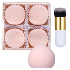 MINETCARE 4 Pcs Makeup Sponges Ultra Soft Expanding Marshmallow Sponge Makeup Beauty Blender Concealer Blenders with Foundation Brushes