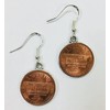 Patina Tree of Life earrings on a penny, on sterling