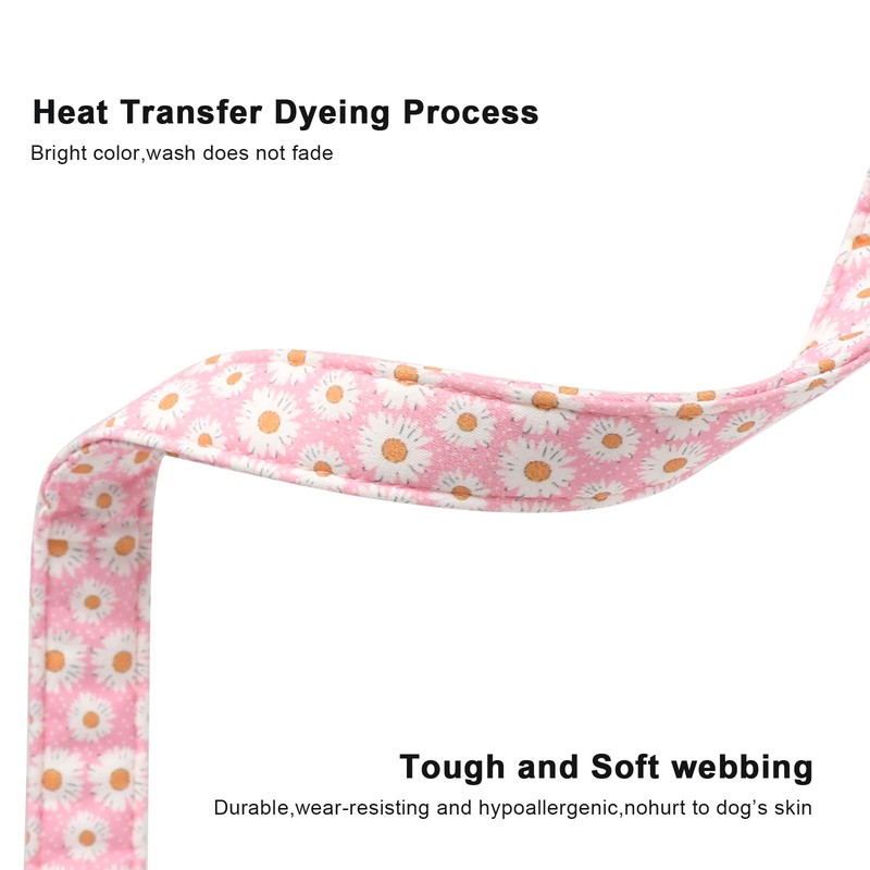 Lionet Paws Floral Dog Collar- Cute Daisy Pink Dog Collars