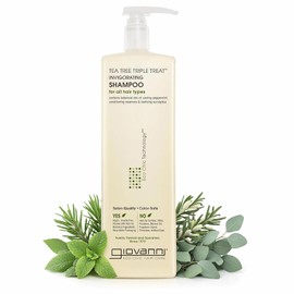 Giovanni Invigorating Tea Tree Shampoo - Triple Treat Strengthening, Conditioning, and Clarifying Daily Formula 24 oz