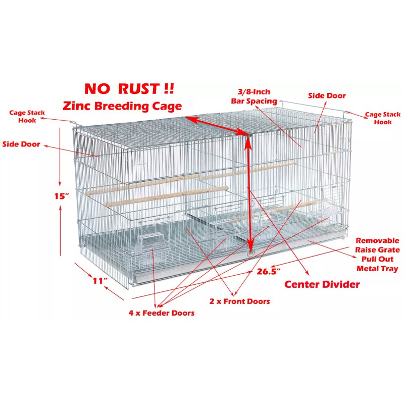 Mcage 4 of NO RUST Galvanized Bird Finches Canary Breeding