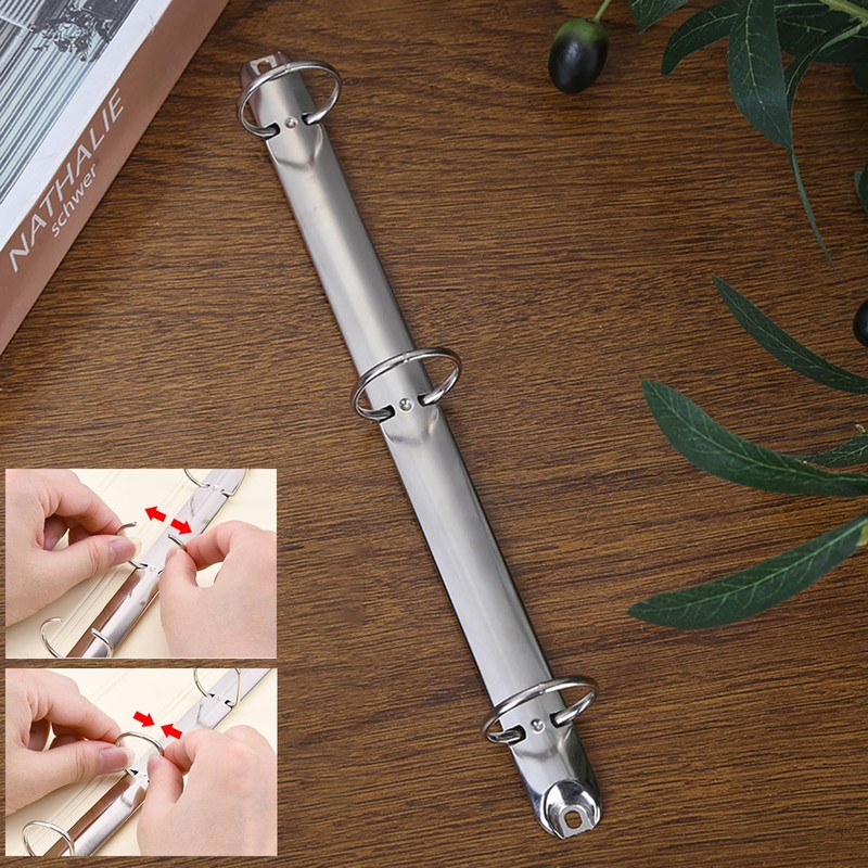8 Pack Letter Size Ring Binder Mechanism, Metal 3 Ring