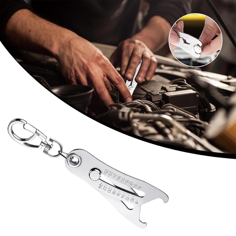 SEIWEI 2PCS Portable Precise Thread Size Checker Keychain, Bolt Size