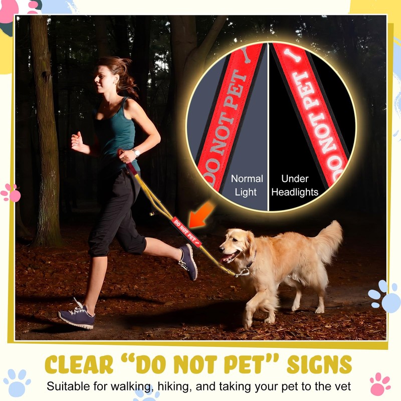 Tallew 2 Pcs Reflective Dog Leash Sleeve Do Not Pet
