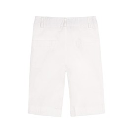 LittleSpring Little Boy Shorts Size 7 Chino Shorts for Boys White Shorts School Uniform Shorts Twill Flat Front Solid