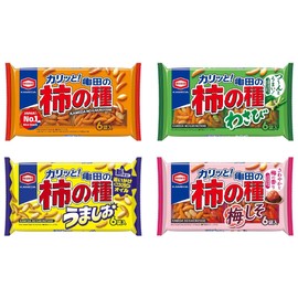 Konbini Japan - Kameda Seika Kakinotane - Japanese Snack Rice Cracker with Peanuts, Variety Pack of 4 Flavors