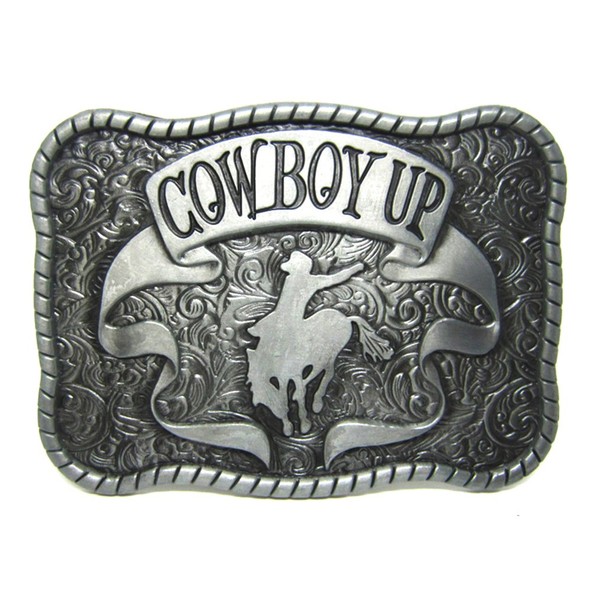 MASOP Rodeo Cowboy Up Horse Rider Attitude Belt Buckle Western