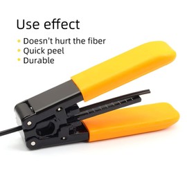 FTTH optical fiber tool kit with 36000 cutter FC-6S and optical fiber drop cable optical fiber stripper CFS-3 stainless steel Adjustable openin three-port hole optical fiber cold connection (5 in 1)