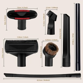 12/13/14PCS Universal Vacuum Attachments 1-1/4" Vacuum Cleaners Accessories Brush Extension Wand Nozzle Crevice Tool Wet Dry Plastic Vacuum Hose Adapter for Shop Vac Accessories (12PCS)