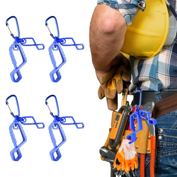 Marjoramy Pack of 4 Glove Holder Clip with Carabiner Double