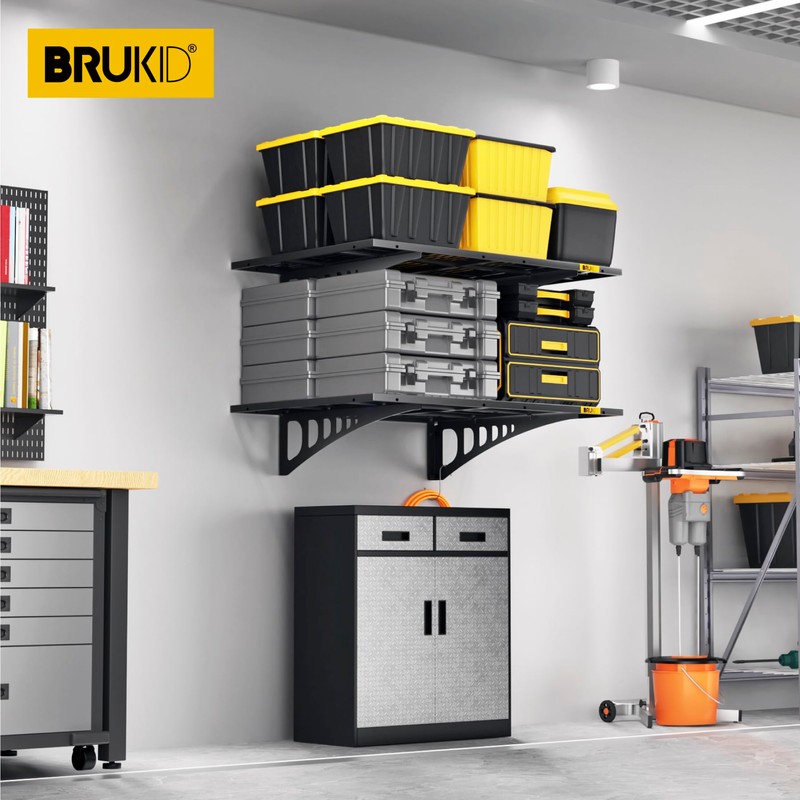 Brukid 2x3ft Adjustable Rail Wall Garage Storage Shelf, for Tool