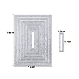 BETESSIN Cutting Dies Frame Rectangle 12 Pieces Rectangular Cutting Dies Invitation Scrapbooking Embossing Stencils Metal Cutting Dies Die Cutting Dies DIY Album Paper Cards Making Craft Style B