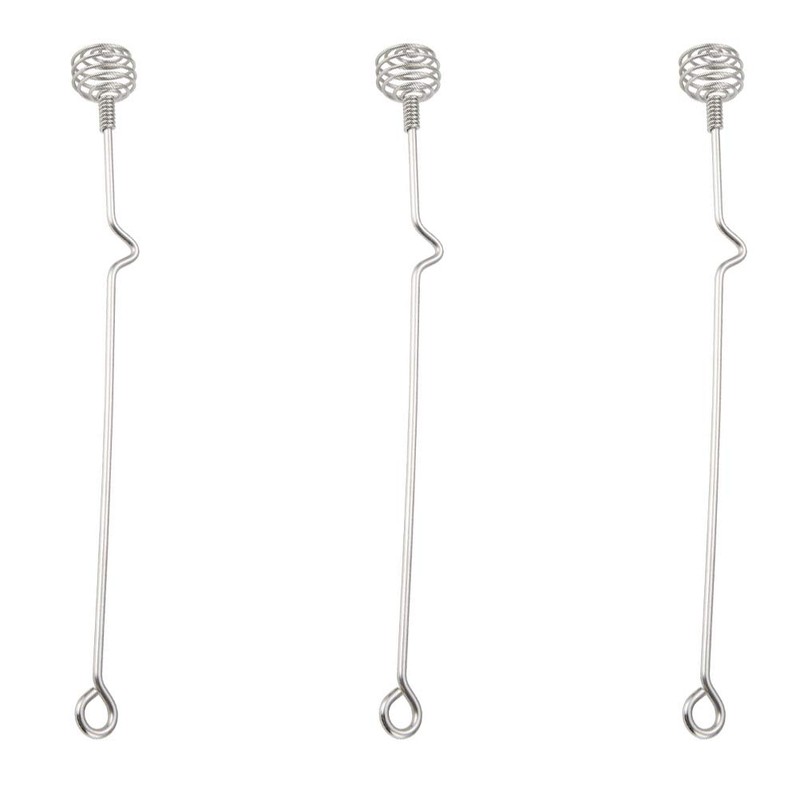 Lurrose Set of 3 Stainless Steel Long Handle Honey Stirrer