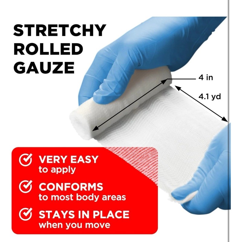 Gauze Rolls - 24 Pack - 4" X 4.1Yd Breathable