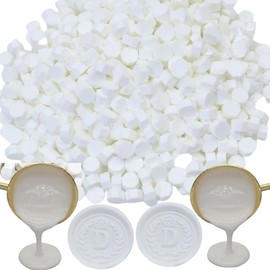 300Pcs White Sealing Wax Beads, Vintage Wax Seal Beads for WaxSeal Stamp, Great for Embellishment of Wedding Invitation, Envelope, Gift Wrapping, Wine Package (White)
