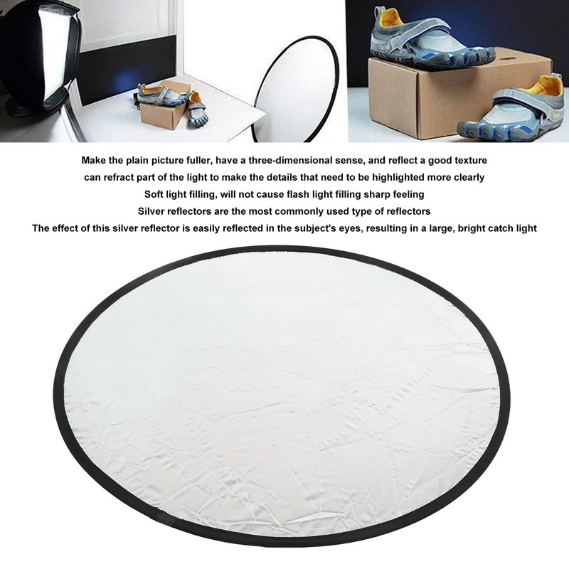 Silver Gold 2 In 1 Reflector Portable Mini Round Light
