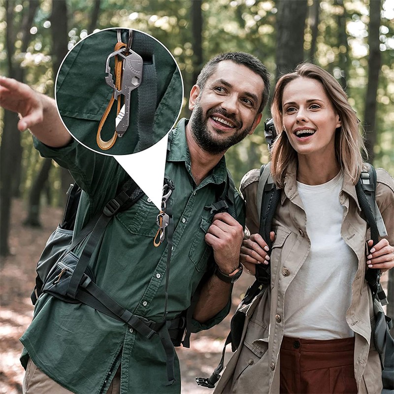 BRIGHTBOX 24-in-1 Multi-tool Key Shaped Pocket Tool, Stainless Steel, Bottle